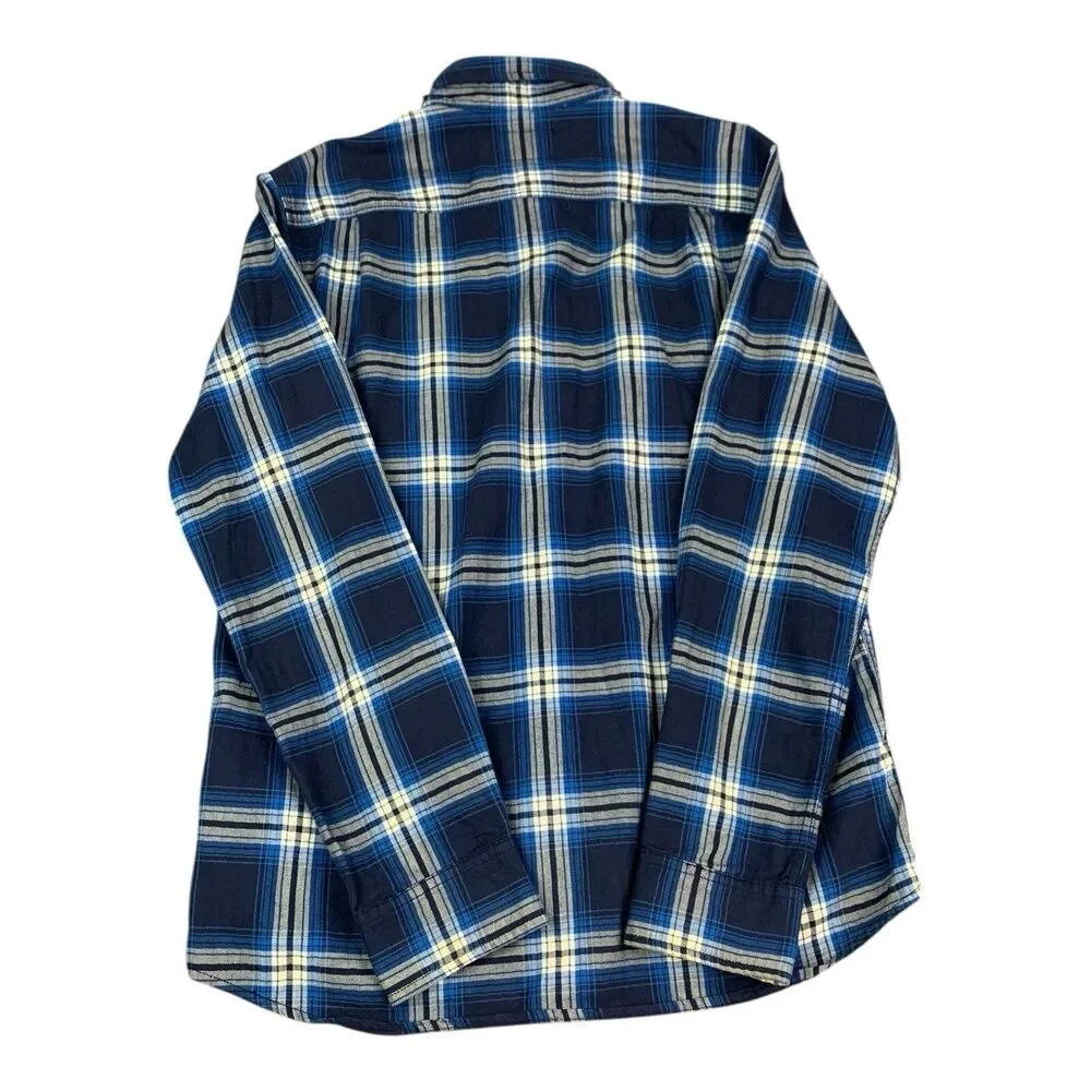 The North Face Men’s Flannel Shirt, Long Sleeve, Blue Plaid, Size Medium
